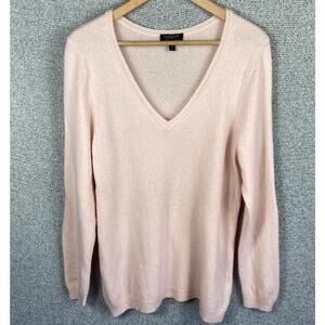 Charter Club 100 % Cashmere Sweater Women’s 1X Baby Pink Quiet Luxury Old Money